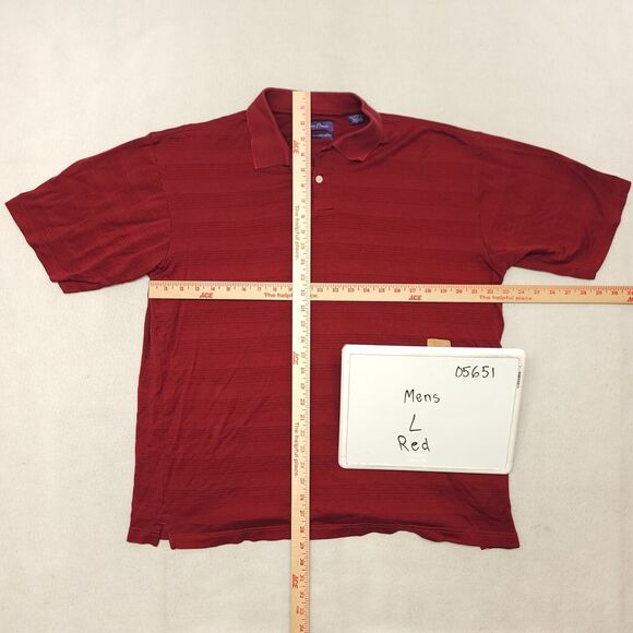Alan Flusser Casual Short Sleeve Collared Polo Shirt Adult Mens Size Large L Red - Picture 9 of 11